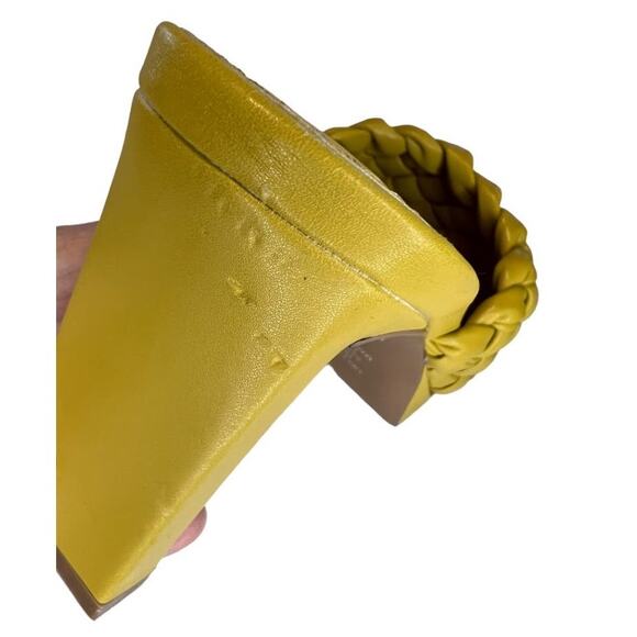 ASOS Design Raid Slip On Knottie Mule Heeled Sandals Yellow Square Toe Size 9 - Picture 14 of 14